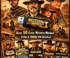 50 Public Domain Western Movies on a 64GB USB Flash Drive
