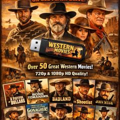 50 Public Domain Western Movies on a 64GB USB Flash Drive