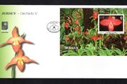2004 Jersey Orchids Phragmipedium "Jason Fisher" Commemorative Stamp Miniature Sheet First Day Cover (FDC)