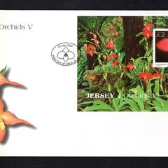 2004 Jersey Orchids Phragmipedium "Jason Fisher" Commemorative Stamp Miniature Sheet First Day Cover (FDC)