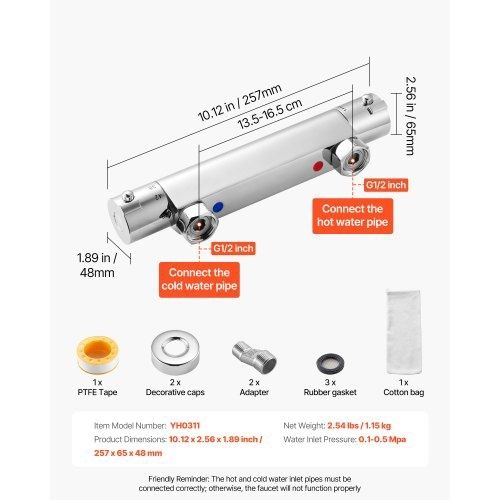 Thermostatic Shower Faucet Valve, 38C Secure Lock Thermostatic Shower Valve, Hot Cold Water Showering Faucet Temperature Control Valves