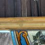 Antique French Mirror large freestanding 6 foot high with stained glass 1920s Beautiful patina a one of a kind piece Image 4