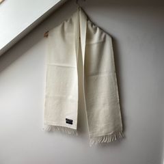 Lyle & Scott Heritage Lambswool Scarf Cream Off White Made in Scotland
