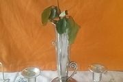 EPNS Bud Vase + Two Candle Holders