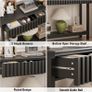 Narrow Fluted Console Table with 2 Drawers and Open Shelf Modern Painted Wood Sofa Table for Hallway, Living Room or Behind Couch (Black) Image 6