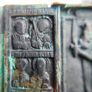 Antique Russian Orthodox Bronze Triptych Icon Image 3