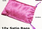 Wholesale Lot Of 10 Angel Card Tarot Card Satin Bags Purple With Drawstrings 13x20cm New
