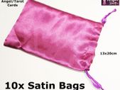 Wholesale Lot Of 10 Angel Card Tarot Card Satin Bags Purple With Drawstrings 13x20cm New