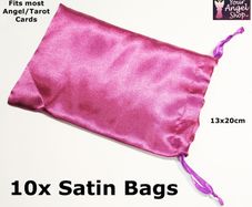 Wholesale Lot Of 10 Angel Card Tarot Card Satin Bags Purple With Drawstrings 13x20cm New