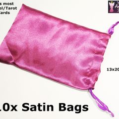Wholesale Lot Of 10 Angel Card Tarot Card Satin Bags Purple With Drawstrings 13x20cm New
