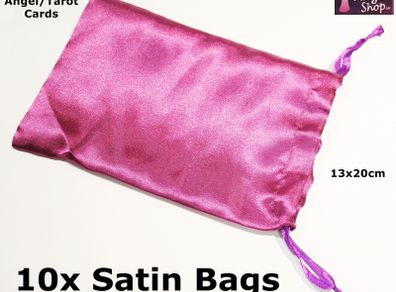 Wholesale Lot Of 10 Angel Card Tarot Card Satin Bags Purple With Drawstrings 13x20cm New