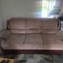 3 & 2 Seater Sofa Suite Beige/Brown Cord  Good Condition Image 2