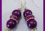 Stunning Silver Plated Earrings in Hot Purple