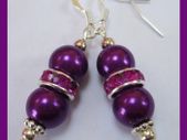 Stunning Silver Plated Earrings in Hot Purple