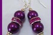 Stunning Silver Plated Earrings in Hot Purple