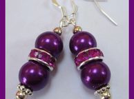 main image for ad Stunning Silver Plated Earrings in Hot Purple