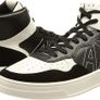 Armani Exchange Men's Leather Sneaker, High Top, Logo, Black, 39.5 EU, 5.5 UK Image 5