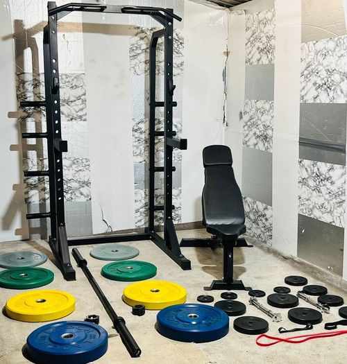 Half Rack Olympic Weights Barbell Dumbbells