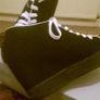 Carvela Black Canvas Wedged Shoes Image 3