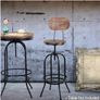Adjustable Industrial Style Bar Stool Height Swivel With Top Metal And Backrest Image 3