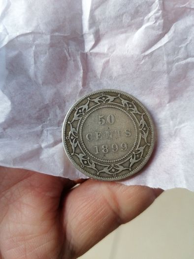 1899 Newfoundland Silver 50 Cents Coin