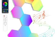 Hexagon LED Lights 8 Pack Hex Wall Light RGB Gaming Panels Hexagonal Smart Lighting Panel Sync to Music for Room Bar Gaming Setup Bedroom