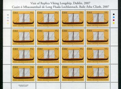 2007 Ireland Viking Heritage Commemorative Stamp Sheetlet Plate 1B1B1B1B Mint Never Hinged (MNH)