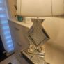 Luxury Crushed Diamond & Mirrored 3-Piece Entryway Set (Console Table, Mirror, Lamp Quick sale Image 2