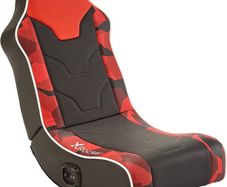 Floor Rocker Gaming Chair for Kids and Juniors, Low Folding Rocking Seat with Stereo Speakers, Faux Leather AVAILABLE IN RED/BLUE (FREE POSTAGE)