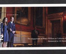 2011 Guernsey Engagement of Prince William to Miss Catherine Middleton Commemorative Stamp Miniature Sheet Mint Never Hinged (MNH)