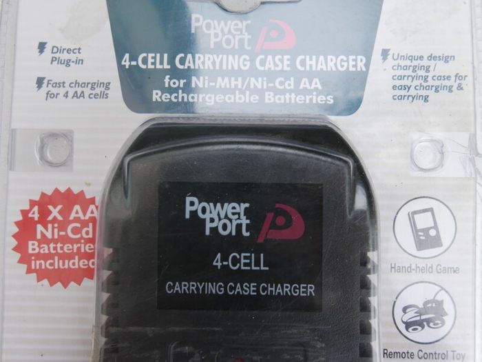 Battery charger with 4 AA rechargeable batteries
