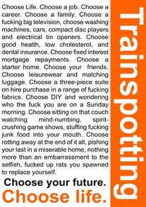 Trainspotting - Choose Life - Rare Mini Print/Poster