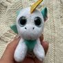 2020 McDonalds Ty Beanie Boos Ali White Unicorn Soft Plush Toy Mini about 3" Used Dirty Please look at the pictures Image 3