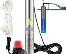 750W Deep Well Submersible Pump 105L Min Flow with Automatic Pressure Switch and 20m Cord