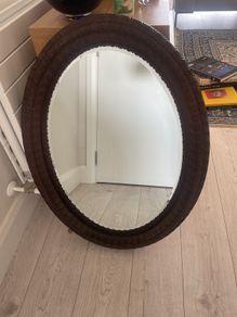 Antique Large Hand carved Wooden Mirror