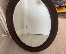 Antique Large Hand carved Wooden Mirror