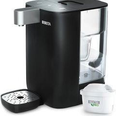 Cube Ambient & Hot Water Dispenser Black (4.0 L) various temperature and cup-size presets, ultimate safety with UV-C technology for bacteria-free water & integrated MAXTRA PRO filter