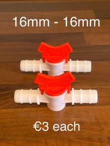 Plastic valve size 16mm to 20mm