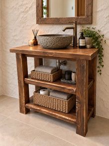 Handmade Rustic Bathroom Vanity Unit