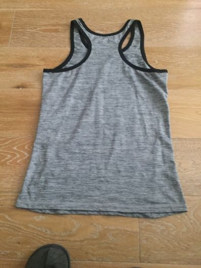 Girls Grey Racer Back Sports Top Age 12-14