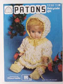 Knitting Pattern - 16 inch Baby Doll Clothes - Patons 1230