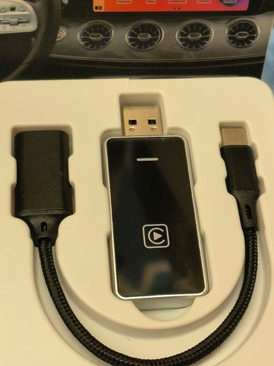 Wireless Car-Play Adapter 2 IN 1 Plug and Play Wired to Wireless Car Play Adapter Android Auto Dongle, Aux Compatible All Car Models Smart Carplay Box Support iPhone/Android