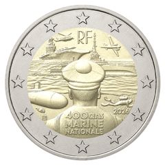 France 2 Euro Commemorative Coin 2026 - The French Navy. Uncirculated.