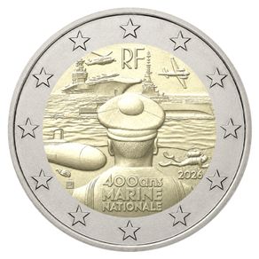 France 2 Euro Commemorative Coin 2026 - The French Navy. Uncirculated.