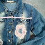 Les Gonzesses de Paris Womens Denim Jacket - Sz 2 UK 10 - Boho Y2K Style Image 3