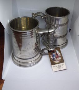 Adare Manor : (2) Vintage Pindor Bros English Pewter Tankards
