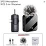 3in1 Wireless Lavalier Microphone for Camera, Phone, Video Recording Podcast Noise Reduction mic Image 7