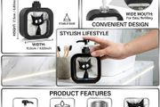 Cute Black &amp; White Cat Soap Dispenser