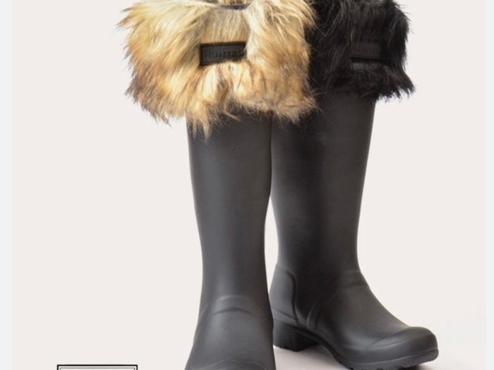 New Pair Hunter Wellie Socks With Fur Cuffs