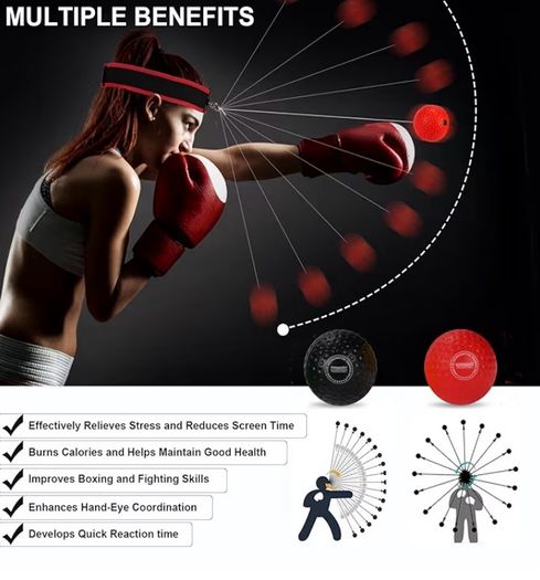 Boxing Training Ball with Headband Perfect for Reaction, Punching Speed, Fight Skill, Fitness, Boxing Equipment for Man Women and Kids